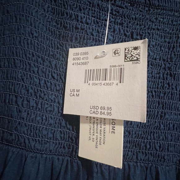 NWT American Eagle Navy babydoll Strapless Maxi Skirt - Picture 5 of 9